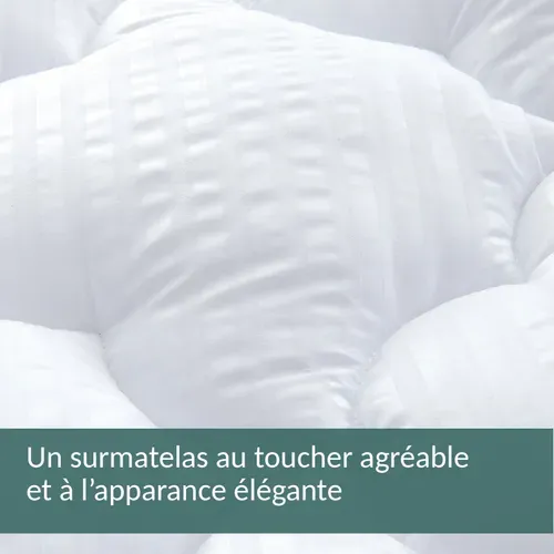 Surmatelas 140 x 200 3d Luxe - Garnissage Microfibre - Confort Enveloppant