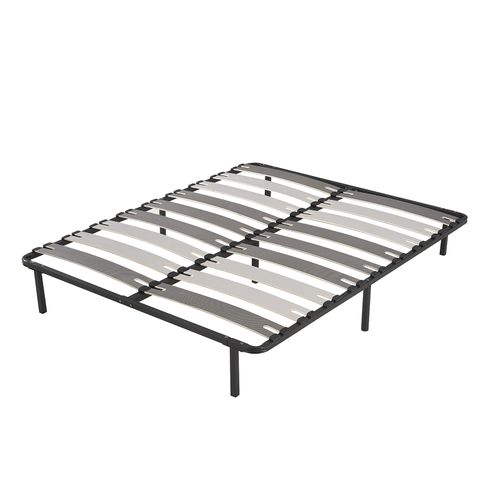 Sommier 140x190 Cm Robuflex - Pieds Inclus - Confort Morphologique Avec Lattes Larges