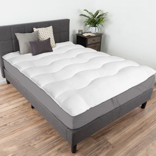 Surmatelas Nuage 140x190 Cm - 100% Microfibre - Aération Optimisée Et Sangles De Maintien