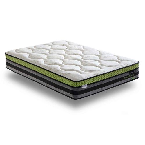 Matelas Ressort 140x200 Cm - BI-CONFORT Accueil Mémoire De Forme - 2 Zones De Fermeté Différenciées