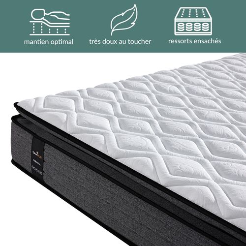 Matelas Nirvana 140x200 Cm - Latex, Mémoire De Forme Et Ressorts Ensachés - 26 Cm