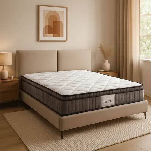 Matelas Céleste 140x190 Cm - Mémoire De Forme Et Ressorts Ensachés - 29 Cm - Surmatelas Amovible