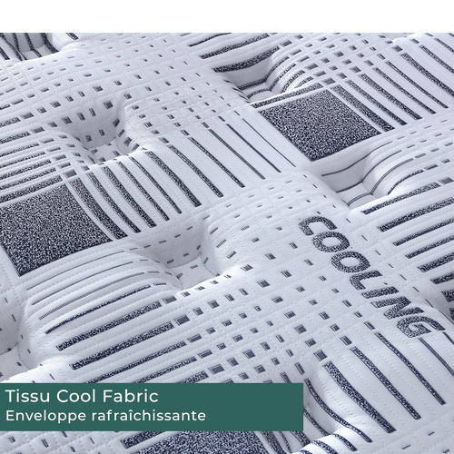 Surmatelas 90x190 Cm Everest Rafraîchissant - Mémoire De Forme - Tissu Cool Fabric