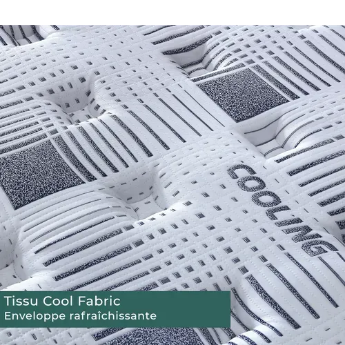 Surmatelas 160x200 Cm Everest Rafraîchissant - Mémoire De Forme - Tissu Cool Fabric