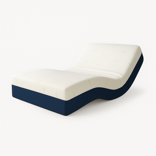 Pack Lit Électrique Matelas 90x190 - Gris - Sommier Relaxation+contour Lit Simili Cuir+matelas