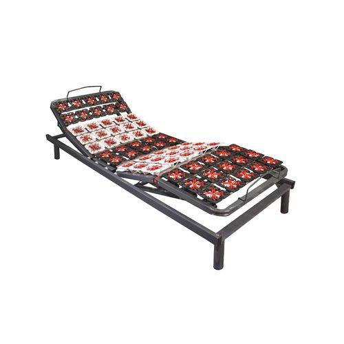 Pack Lit Électrique Matelas 90x190 - Gris - Sommier Relaxation+contour Lit Simili Cuir+matelas