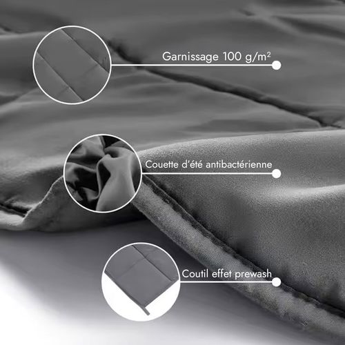 Couette Ultra-légère Microfibre 140 X 200 Cm- 100 G/m² - Anti-transpiration - Thermorégulatrice