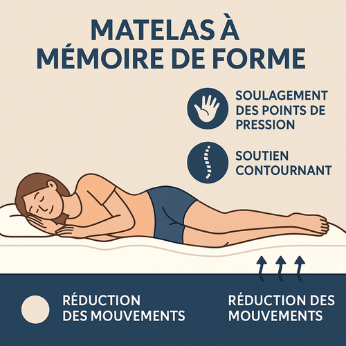 Matelas  60x120 Cm Mémoire De Forme Et Housse Bambou - Matelas Original Déhoussable