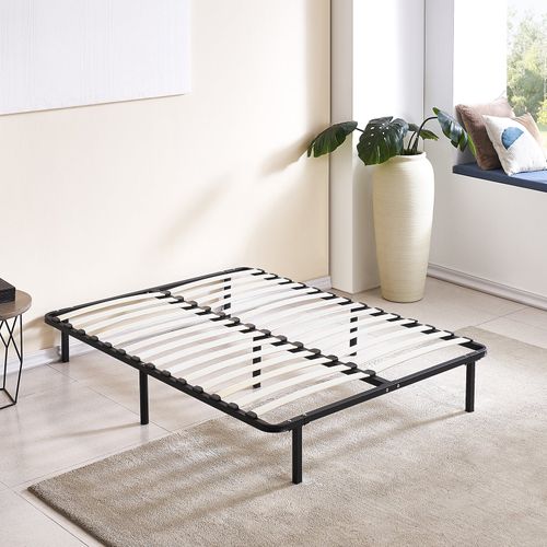 Sommier 140x190cm Ecoflex - Résistant Et Confortable - Cadre à Lattes Renforcées - Pieds Inclus