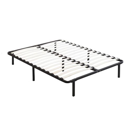 Sommier 140x190cm Ecoflex - Résistant Et Confortable - Cadre à Lattes Renforcées - Pieds Inclus