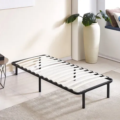 Sommier 160x200cm - Ecoflex - Résistant Et Confortable - Cadre à Lattes Renforcées - Pieds Inclus