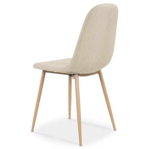 Lot De 4 Chaises Scandinaves Bali Tissu Beige