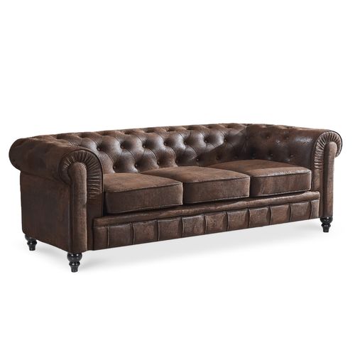 Canapé Chesterfield 3 Places Vintage