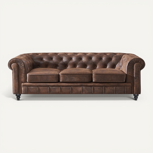 Canapé Chesterfield 3 Places Vintage