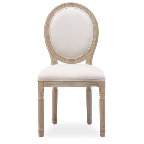 Lot De 4 Chaises Médaillon Louis Xvi Tissu Beige