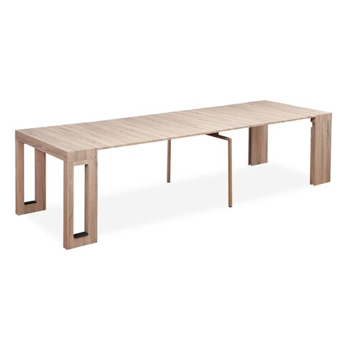 Table Console Extensible Loki Imitation Chêne Clair