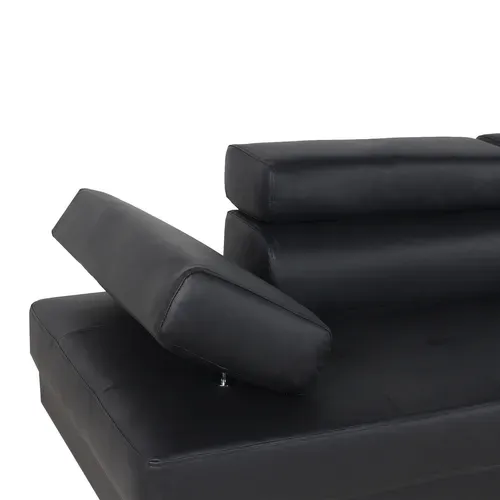 Canapé D'angle Droit Avec Têtières Relevables Charly Noir