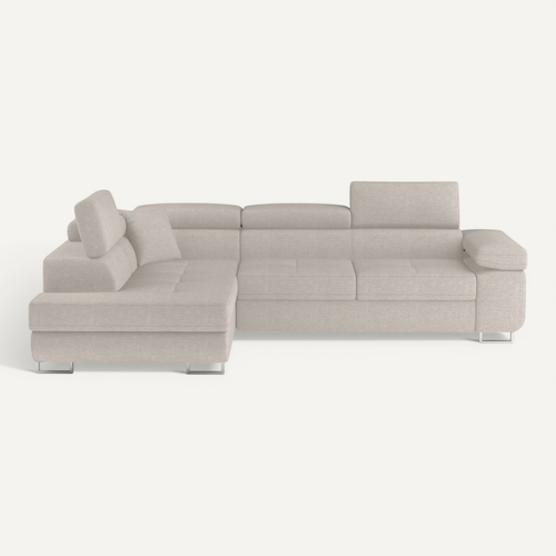 Canapé D'angle Gauche Convertible Marius Tissu Beige