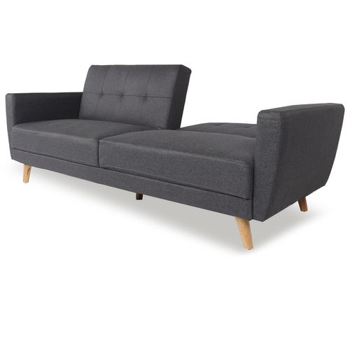 Canapé Convertible Rafael Tissu Gris Foncé
