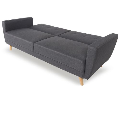 Canapé Convertible Rafael Tissu Gris Foncé
