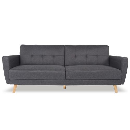 Canapé Convertible Rafael Tissu Gris Foncé