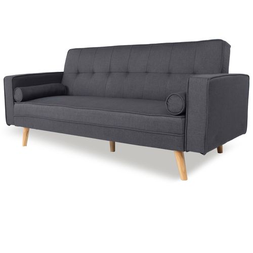 Canapé Convertible Scandinave Tao Tissu Gris Foncé