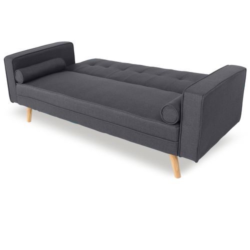 Canapé Convertible Scandinave Tao Tissu Gris Foncé