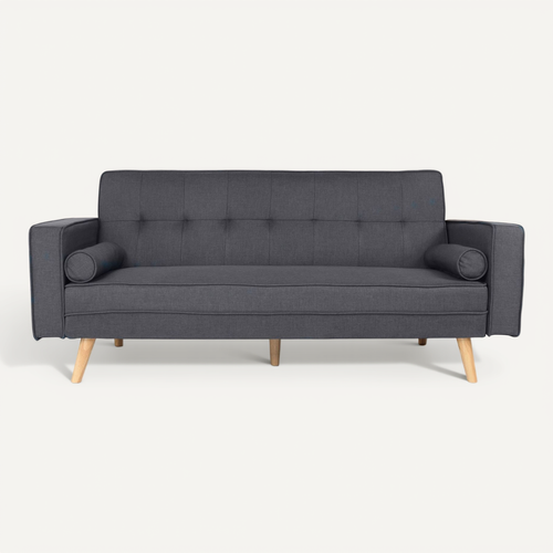 Canapé Convertible Scandinave Tao Tissu Gris Foncé