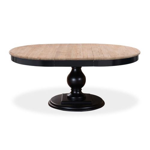Table Ronde Extensible En Bois Massif Héloïse Bois Naturel Et Pied Noir