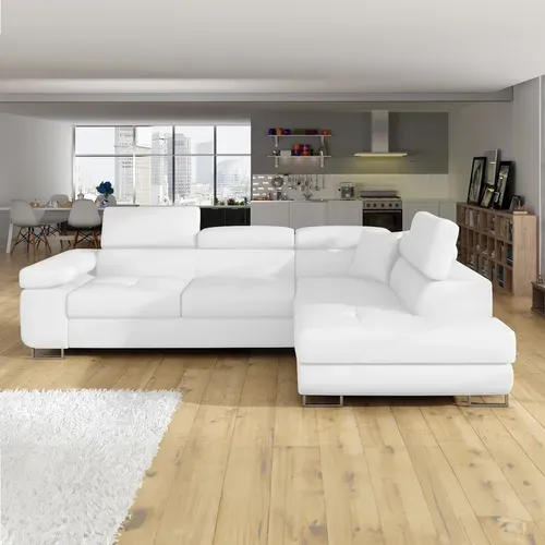 Canapé D'angle Droit Convertible Marius Blanc