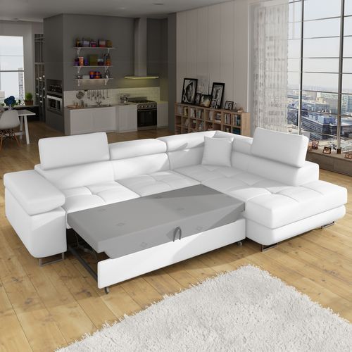 Canapé D'angle Droit Convertible Marius Blanc