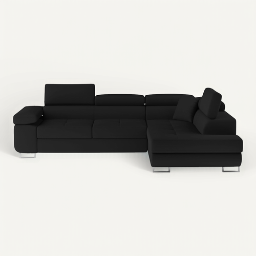Canapé D'angle Droit Convertible Marius Noir