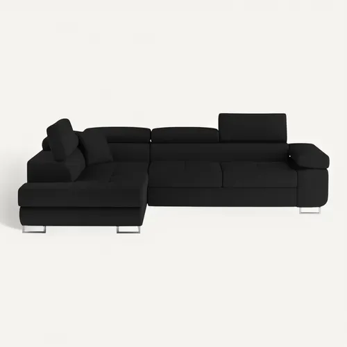 Canapé D'angle Gauche Convertible Marius Noir