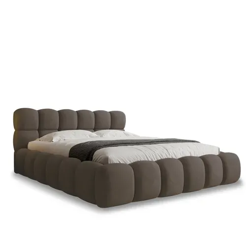 Lit Coffre Tomaso 140x190cm Velours Taupe