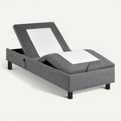 Sommier relaxation 80x200 cm EPEDA ZEN tissu gris anthracite vue 3/4