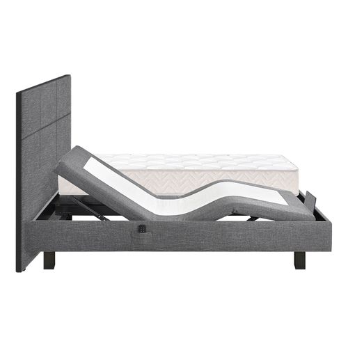 Sommier relaxation 2x80x200 cm EPEDA ZEN tissu gris anthracite vue de profil