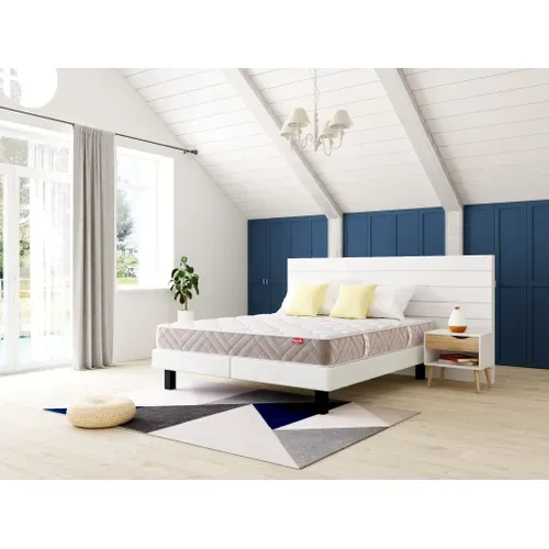 Matelas ressorts 200x200 cm avec mémoire de forme EGERIE 2 ép.24 cm vue d'ambiance 1