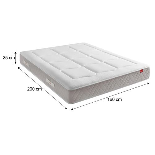 Matelas ressorts 160x200 cm EPEDA CLEMAE ép.25 cm