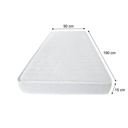 Matelas mousse 90x190 cm BULTEX COSBY 3 ép.15 cm
