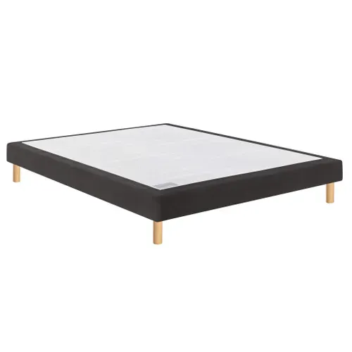 Sommier Déco Tapissier Mediano Gris Fumé 110x190