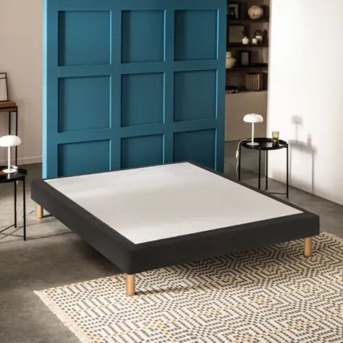 Sommier Déco Tapissier Mediano Gris Fumé 110x190