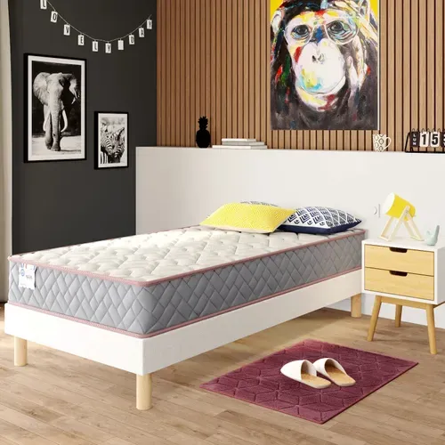 Matelas ressorts 90x190 cm MERINOS LEVE TARD ép.22 cm