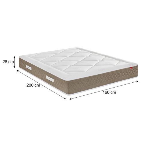 Matelas ressorts 160x200 cm avec mémoire de forme NEREIDE ép.28 cm