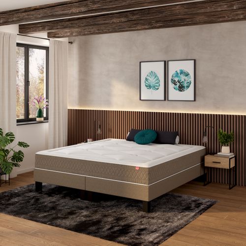 Matelas ressorts 200x200 cm avec mémoire de forme NEREIDE ép.28 cm vue d'ambiance 1
