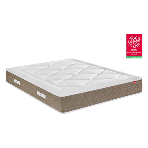 Matelas ressorts 200x200 cm avec mémoire de forme NEREIDE ép.28 cm vue 3/4