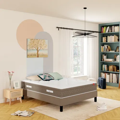 Sommier bronze 140x190 cm EPEDA BIEN-ETRE tissu