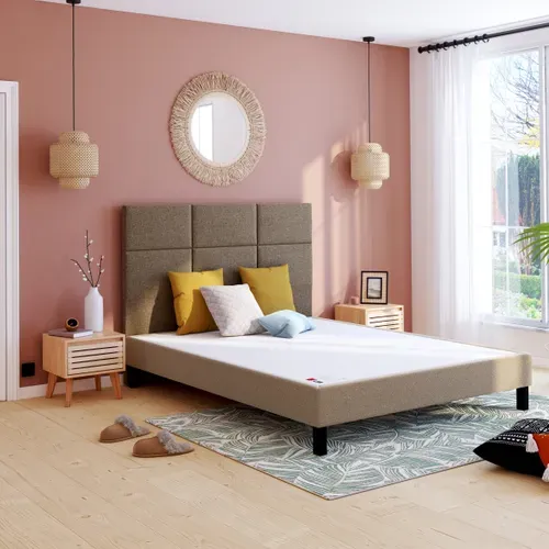 Sommier bronze 160x200 cm EPEDA BIEN-ETRE tissu vue d'ambiance 1