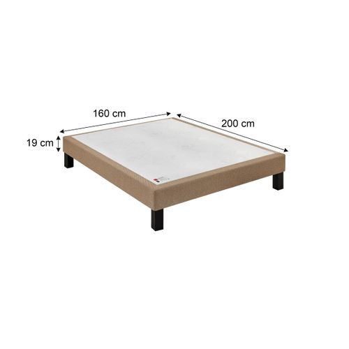 Sommier bronze 160x200 cm EPEDA BIEN-ETRE tissu