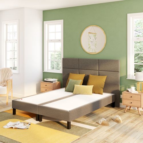 Sommier bronze 2x90x200 cm EPEDA BIEN-ETRE tissu vue d'ambiance 1