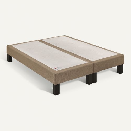 Sommier bronze 2x90x200 cm EPEDA BIEN-ETRE tissu vue 3/4